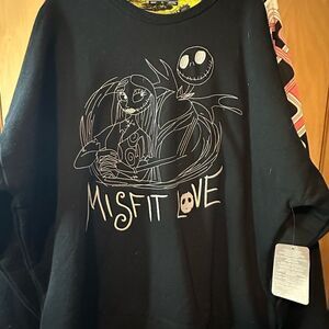 Disney Parks Jack Skellington Sweatshirt XL NWT NBC Misfit Love Black Pullover